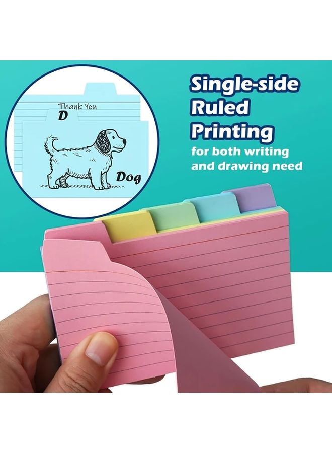 1 Pack 5x3 Inch Colorful Tabbed Index Card Dividers 5 Colors 50 Cards Each - Image 4